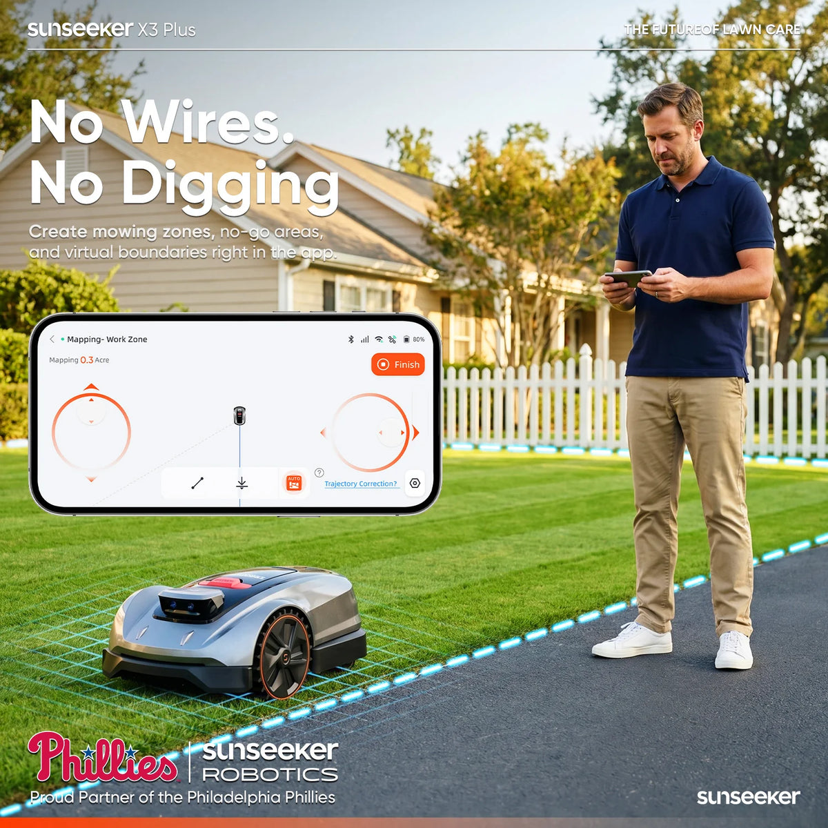 X3 plus Wireless AI Robot Lawn Mower | 0.3 Acre