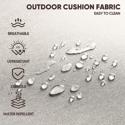 Luxury 6 Pieces Outdoor Patio Furniture Set with Swivel Rocker Chairs 6-Inch Extra Thick Cushions,Sofa Coffee Table,Wicker Conversation Sets for Porch Deck Backyard Poolside